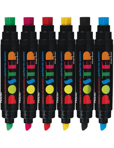 Marker permanent Fiorello Poster GR-1712, 2 capete - tesit 10mm / patrat 17mm