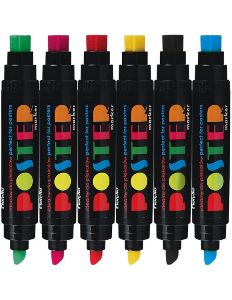 Marker permanent Fiorello Poster GR-1712, 2 capete - tesit 10mm / patrat 17mm