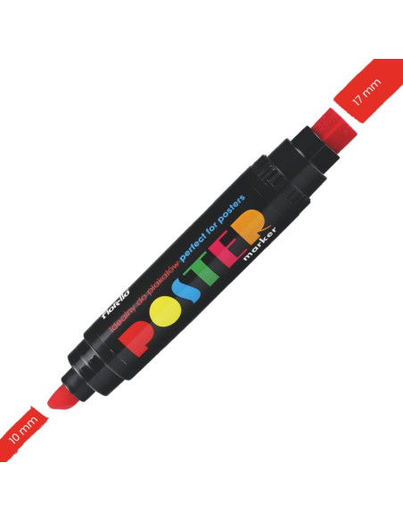 Marker permanent Fiorello Poster GR-1712, 2 capete - tesit 10mm / patrat 17mm