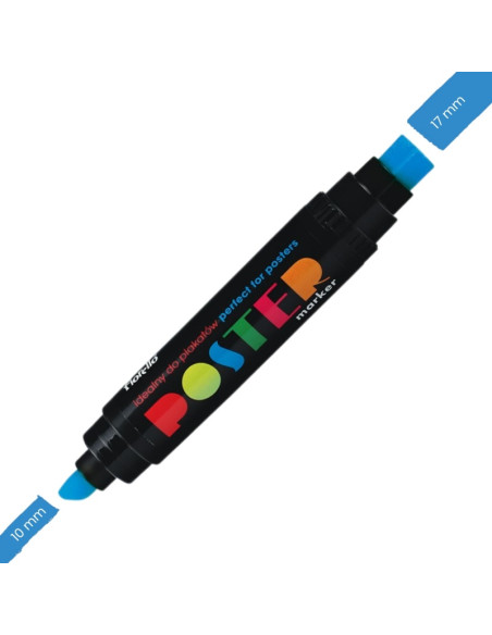 Marker permanent Fiorello Poster GR-1712, 2 capete - tesit 10mm / patrat 17mm