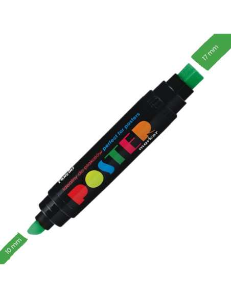 Marker permanent Fiorello Poster GR-1712, 2 capete - tesit 10mm / patrat 17mm
