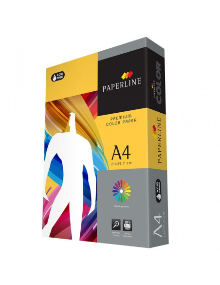 Hartie colorata A4 Paperline 200, 80g/mp, auriu intens, top 500 coli