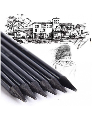 Creion grafit Koh-I-Noor Progresso K8911, HB - 8B, pentru desen tehnic, corp rotund integral din mina, fara lemn, set 12 buc