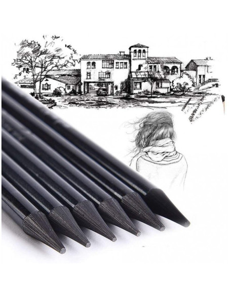 Creion grafit Koh-I-Noor Progresso K8911, HB - 8B, pentru desen tehnic, corp rotund integral din mina, fara lemn, set 12 buc