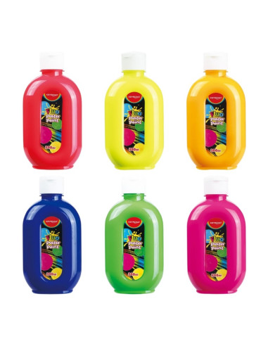 Culori tempera Keyroad, 300ml, culori fluorescente