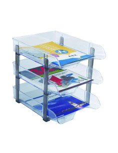 Tavita documente Ark 3093, 3 nivele, plastic, transparent