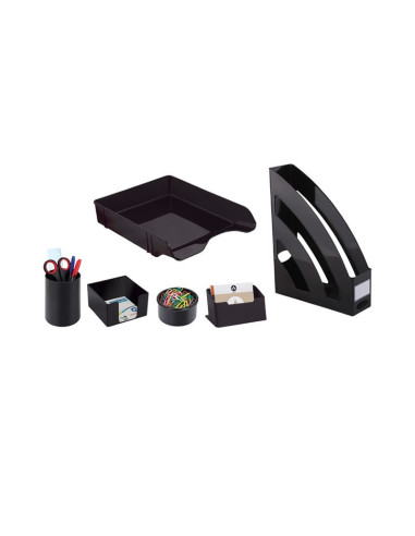 Set birou Ark 1397, 6 piese, plastic, negru