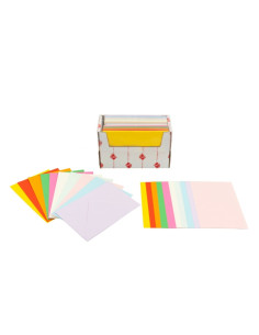 Plic + card Colorarte Fantasia, 5 culori intense si 5 culori pastel, 120x180mm, set 100 buc