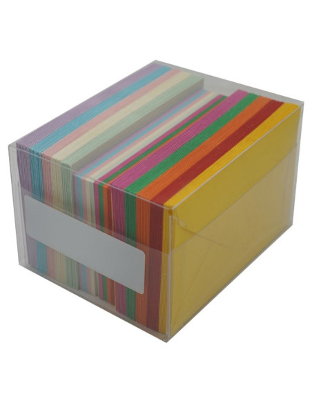 Plic + card Colorarte Fantasia, 5 culori intense si 5 culori pastel, 70x110mm, set 100 buc