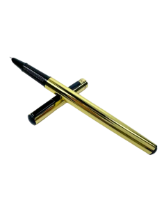 Stilou Cnx 8072, penita ascunsa, alimentare pompita, corp metalic auriu, clips negru