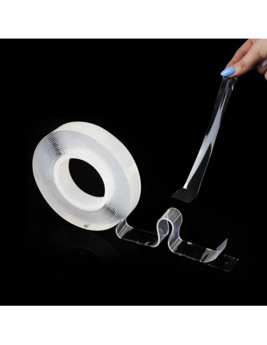 Banda dublu adeziva siliconica nano Grand 130-1955, 15mm x 3m, transparent, blister