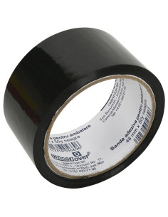 Banda adeziva Office-Cover, pentru ambalare, 48mm x 50yard, negru
