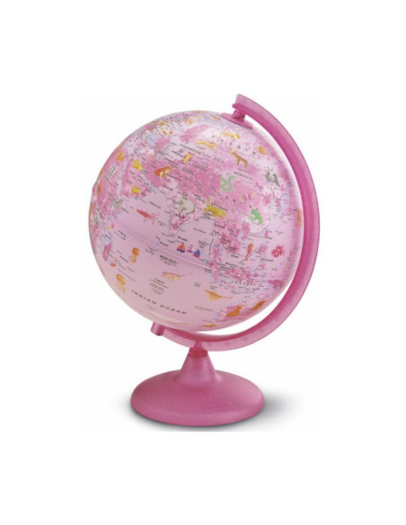 Glob pamantesc Pink Zoo TB00430, 25cm, plastic, cu iluminare