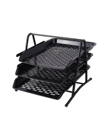 Tavita documente Ark 1800, 3 nivele, cadru metalic, plastic, negru