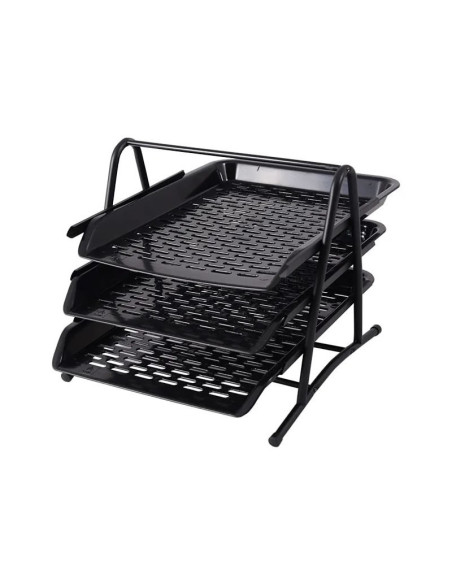 Tavita documente Ark 1800, 3 nivele, cadru metalic, plastic, negru