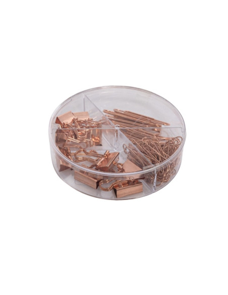Accesorii set birou Cnx, 70 piese, bronz - agrafe, clips