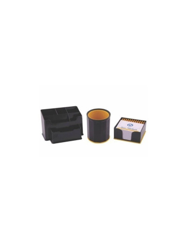 Set birou Ark 1194, 3 piese, plastic, negru