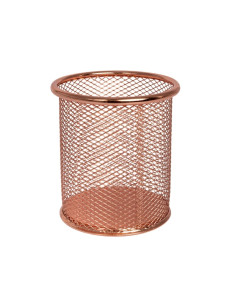 Suport instrumente de scris OFFICE COVER 802, cilindric, plasa metalica, auriu/bronz 2