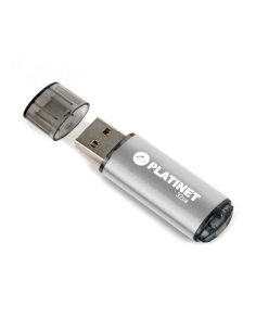 Stick memorie 32GB Platinet PMFE32, USB 2.0, carcasa aluminiu, argintiu