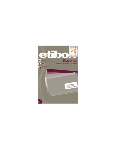 Etichete autocolante Etibox 119769, 40/A4, 52.5x29.7mm, permanente, colturi drepte, alb, top 100 coli (4000 etichete)