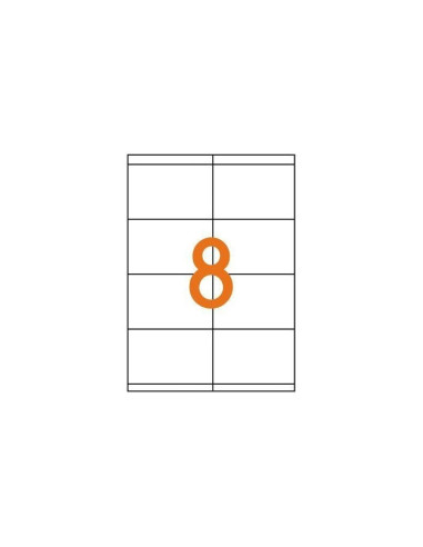 Etichete autocolante Etibox 119773, 8/A4, 105x70mm, permanente, colturi drepte, alb, top 100 coli (800 etichete)
