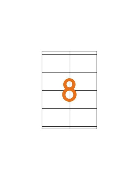 Etichete autocolante Etibox 119773, 8/A4, 105x70mm, permanente, colturi drepte, alb, top 100 coli (800 etichete)