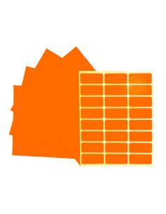 Etichete autocolante CNX, 24/A5, 23x50mm, permanente, colturi rotunjite, orange, top 10 coli (240 etichete)