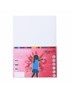 Carton colorat A4 Fabrisa 15452, 180g/mp, alb pastel, top 50 coli