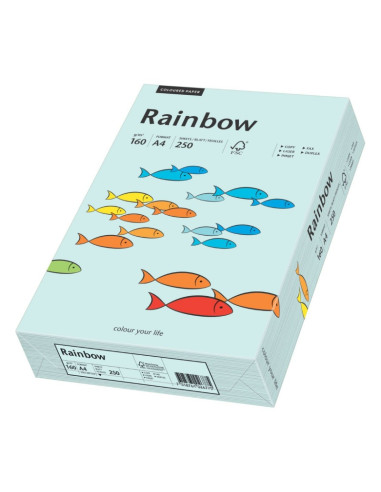 Carton colorat A4 Rainbow 88042703, 160g/mp, albastru deschis, top 250 coli