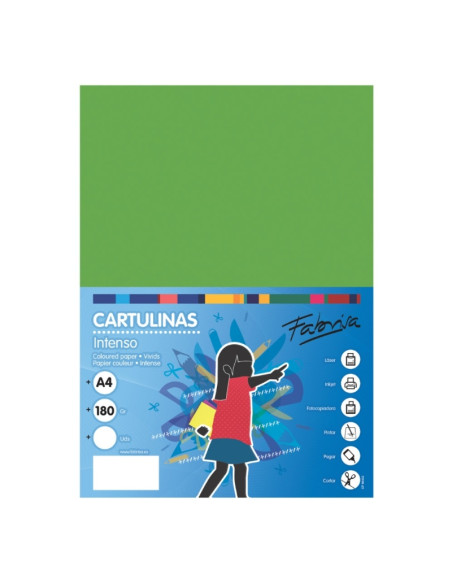Carton colorat A4 Fabrisa 15520, 180g/mp, verde intens, top 250 coli