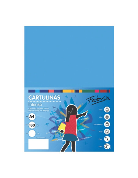 Carton colorat A4 Fabrisa 15521, 180g/mp, turcoaz intens, top 250 coli
