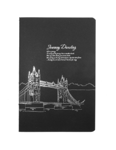 Jurnal A5 CNX FX32K-677, 64 pagini, coperta carton neagra, hartie neagra