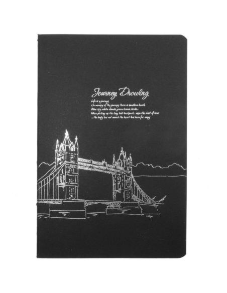 Jurnal A5 CNX FX32K-677, 64 pagini, coperta carton neagra, hartie neagra