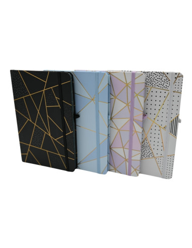Jurnal A5 CNX Dungi si Forme 3783-1L, 160 pagini, coperta carton, cu elastic