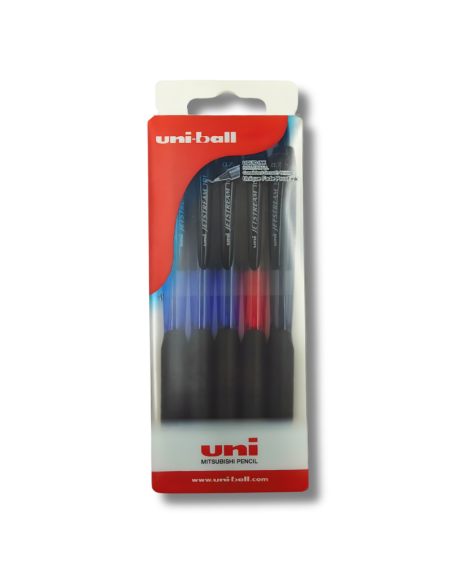 Pix Jetstream Uni-ball SXN-101, 0.7mm, set 5 buc, cu mecanism, corp in culoarea scrisului, grip cauciucat