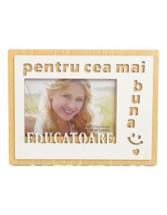 Rama foto, MDF, 10x15cm, No.R-23, mesaj "pentru cea mai buna Educatoare"
