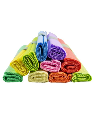 Hartie creponata Koh-i-noor K9755-39, 50x200cm, diverse culori pastel, set 10 buc