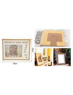 Rama foto, MDF, 10x15cm, No.R-10, mesaj "pentru cea mai buna Sora" 2