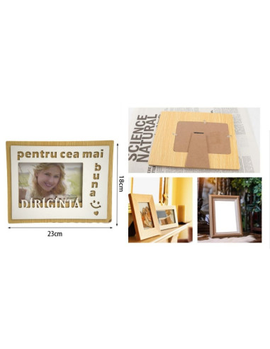 Rama foto, MDF, 10x15cm, No.R-21, mesaj "pentru cea mai buna Diriginta"