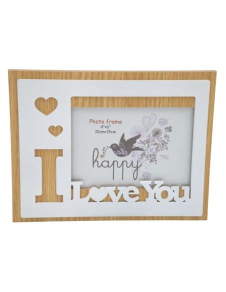 Rama foto, MDF, 10x15cm, No.R-06, mesaj "I love you"