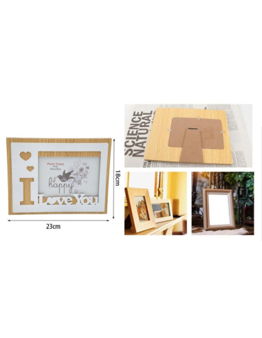 Rama foto, MDF, 10x15cm, No.R-06, mesaj "I love you"
