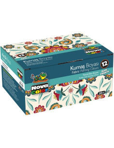 Culori tempera pentru textile Nova Color, 12 culori x 35ml, NC-192