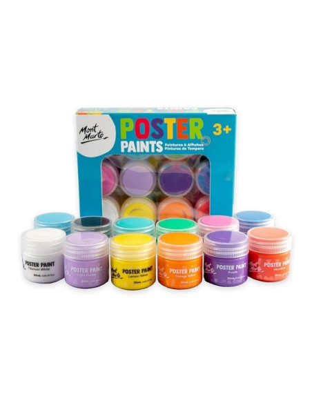 Culori tempera Mont Marte, 12 x 20ml/tub, MPST8002