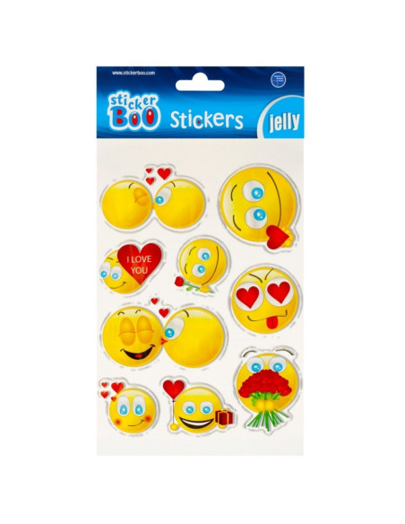 Abtibilduri - fete zambarete mari, set 9 buc, Sticker Boo, 493720