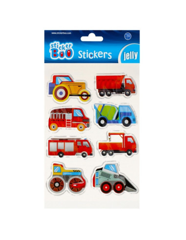Abtibilduri - utilaje, set 8 buc, Sticker Boo, 493723