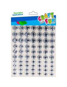 Accesorii craft - diamante, 0.7-1.2mm, autoadezive, cristal, set 70 buc, Craft with Fun, 501436