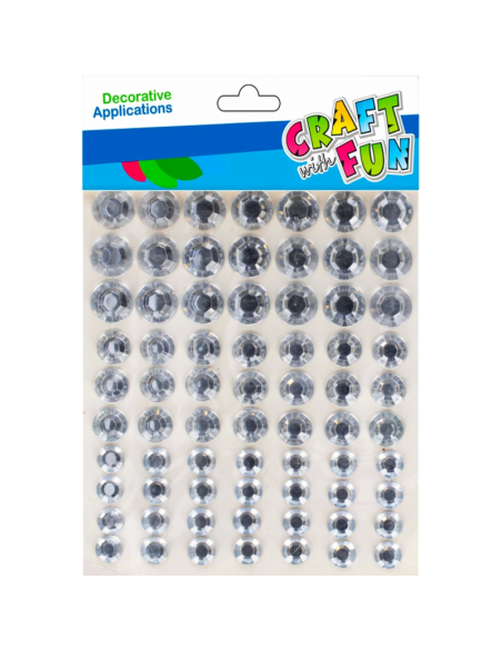 Accesorii craft - diamante, 0.7-1.2mm, autoadezive, cristal, set 70 buc, Craft with Fun, 501436