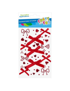 Accesorii creatie - stickere autoadezive - inimioare si fundite, 9x17 cm, Craft with Fun 567264