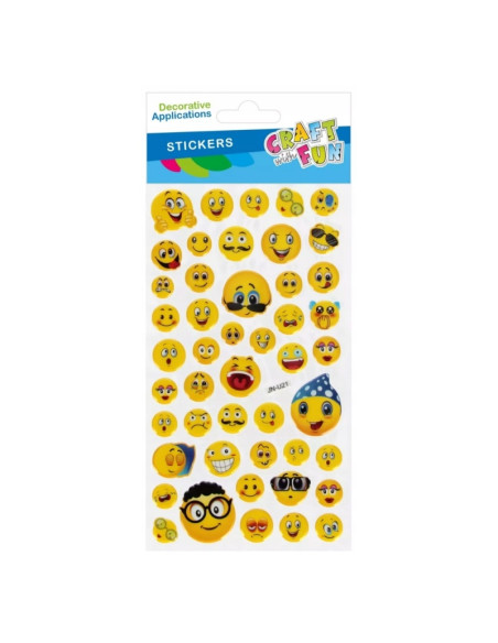 Accesorii creatie - stickere autoadezive - zambareti, 9x21 cm, Craft with Fun 567336