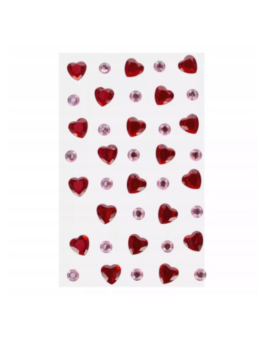 Accesorii creatie 3 in 1 - stickere autoadezive - inimioare, 14x25 cm, Craft with Fun 567251